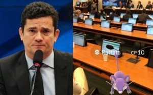 Pokémon em forma de rato aparece durante discurso de Sergio Moro na Câmara